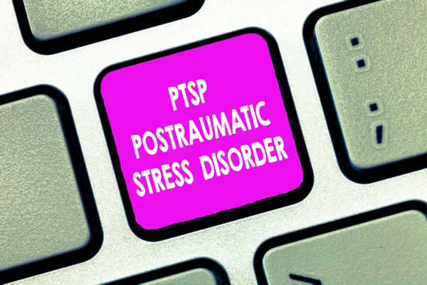 Text sign showing Ptsd Postraumatic Stress Disorder. Conceptual photo Serious mental condition Emotional Stress