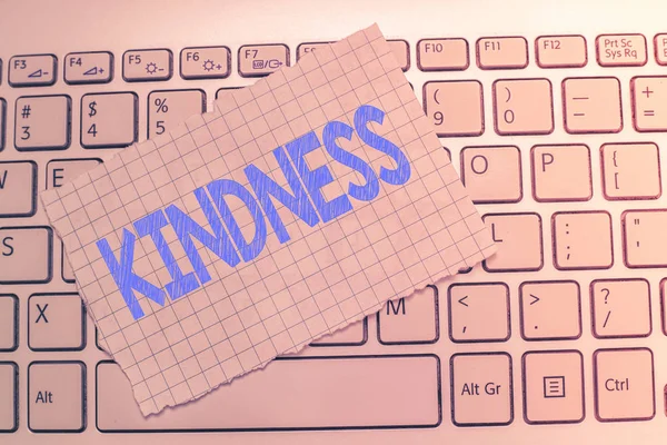 A escrever um bilhete a mostrar bondade. Foto de negócios mostrando qualidade de ser amigável generoso e atencioso Calor — Fotografia de Stock