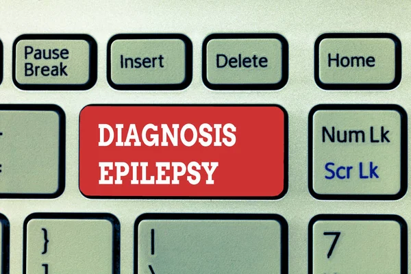 Handwriting text writing Diagnosis Epilepsy. Concept meaning disorder in which brain activity becomes abnormal