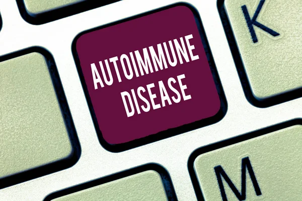 Texte d'écriture de mots Maladie auto-immune. Concept d'affaires pour les anticorps inhabituels qui ciblent leurs propres tissus corporels — Photo