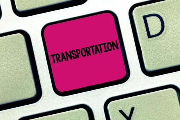 Tekst teken weergegeven: vervoer. Conceptuele foto middelen voor het vervoer van tonen en goederen systeem van voertuigen — Stockfoto