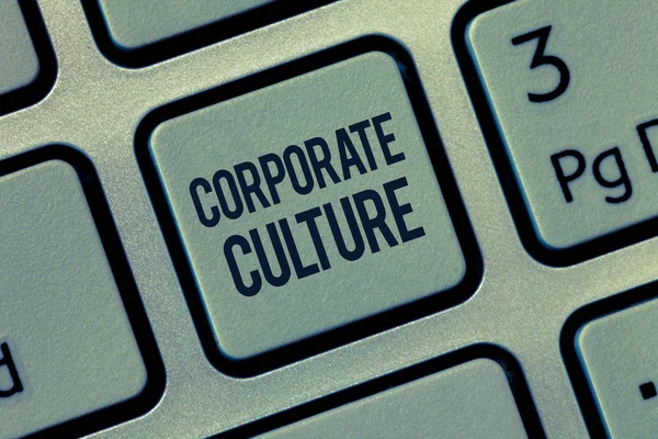 Word writing text Corporate Culture. Business concept for Beliefs and ideas that a company has Shared values