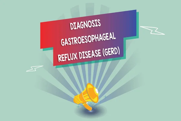 Tanda teks menunjukkan Diagnosis Gastroesophageal Reflux Disease Gerd. Foto konseptual Gangguan pencernaan — Stok Foto
