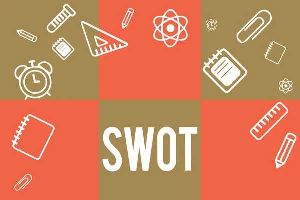 Написання текстів Swot. Концептуальне значення Фундаментальна оцінка компанії Оцінка конкурентоспроможності — стокове фото