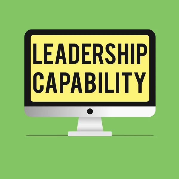 Woord schrijven tekst Leiderschap vermogen. Bedrijfsconcept voor wat een Leader kan opbouwen Capaciteit om effectief te leiden — Stockfoto
