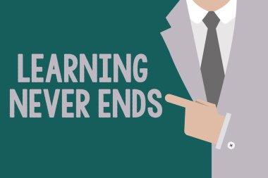 Kavramsal el yazma öğrenme Never Ends gösterilen. İş fotoğraf metin hayat uzun eğitim ve sağlık fırsatları