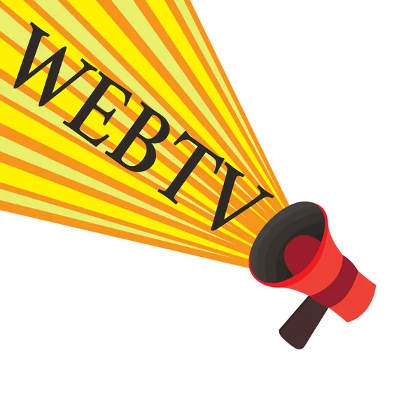 Escritura de texto a mano Webtv. Concepto que significa programas de transmisión de Internet producidos tanto en línea como tradicionales — Foto de Stock