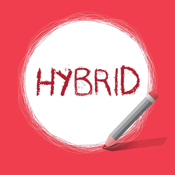 Signo de texto que muestra Hybrid. Hijos conceptuales de dos plantas o animales de diferentes especies o variedades — Foto de Stock