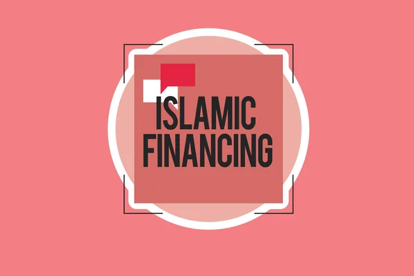 Konceptuella hand skriva visar islamisk finansiering. Företag foto skylta bankverksamheten och investeringar som uppfyller sharia — Stockfoto
