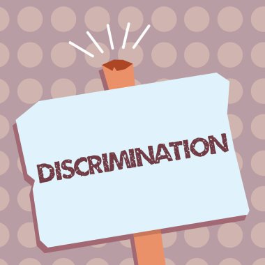 Kavramsal el ayrımcılık gösterilen yazma. İş fotoğraf metin gösteren farklı kategoriler önyargılı tedavisi