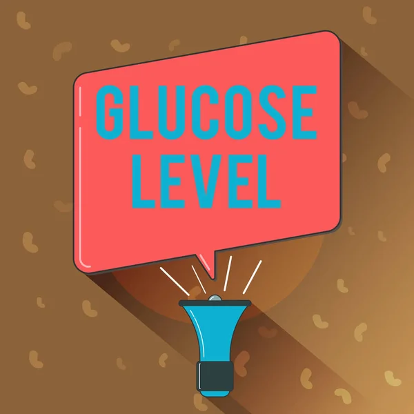 Escritura manual conceptual que muestra el nivel de glucosa. Texto de la foto comercial Cantidad de glucosa en la sangre Hiperglucemia reactiva — Foto de Stock