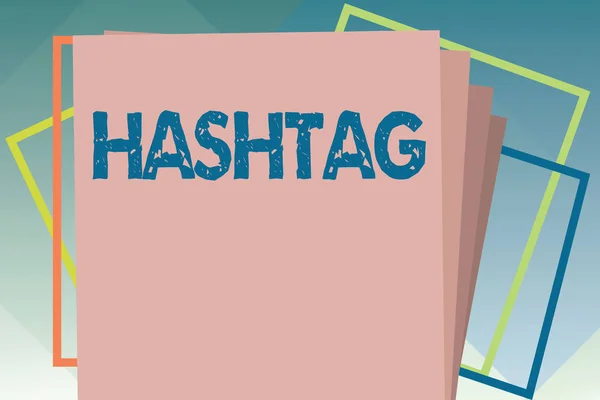 Handschrift-Text-Hashtag. Konzept bedeutet Internet-Tag für Social-Media-Kommunikation Suchmaschinenstrategie — Stockfoto