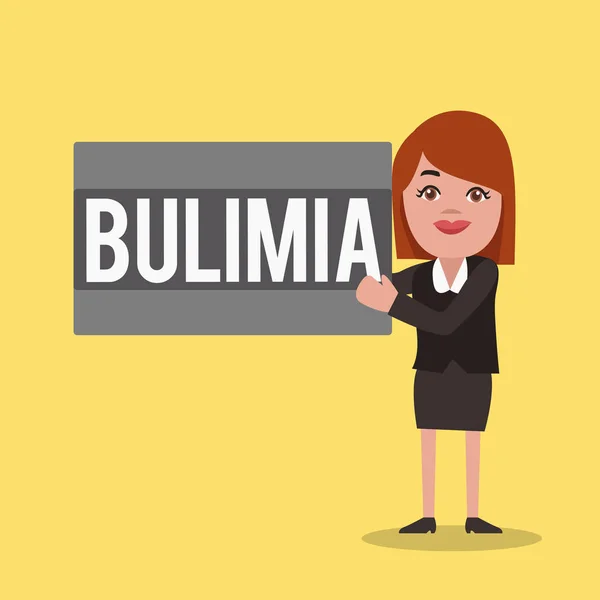 Aplikace Word psaní textu bulimie. Obchodní koncept pro extrémní posedlost získání nadváhy emocionální porucha — Stock fotografie