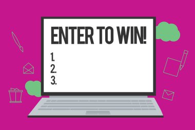 Kavramsal el kazanmak için girin gösterilen yazma. İş fotoğraf metin piyango piyango büyük ödül kazanmaya çalışıyor şans