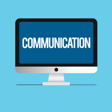 Kavramsal el iletişim gösterilen yazma. Imparting veya yazma konuşarak bilgi alışverişi vitrine iş fotoğraf