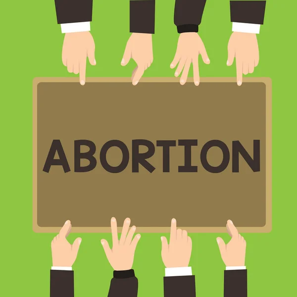 Konzeptionelle Handschrift, die Abtreibung zeigt. Geschäftsfoto zeigt bewussten Schwangerschaftsabbruch des Embryos — Stockfoto