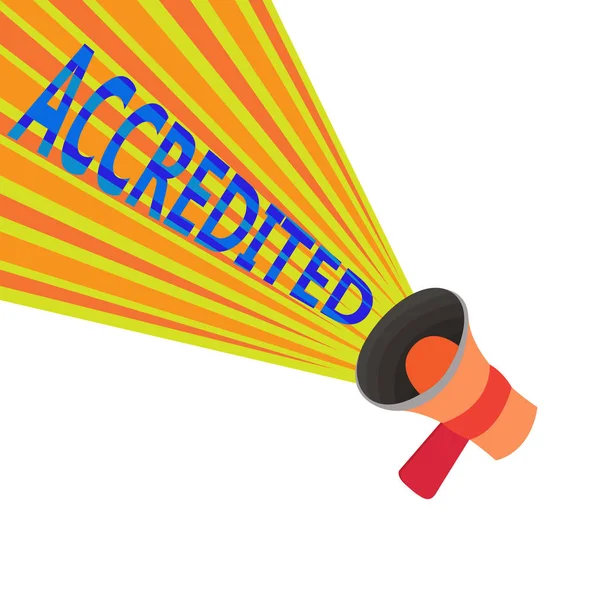 Handgeschreven tekst Accredited. Autoriteit kredieten concept zin heeft aan iets Certified Authorized — Stockfoto