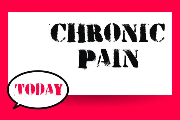 Word writing text Chronic Pain. Business concept for Pain that extends beyond the expected period of healing