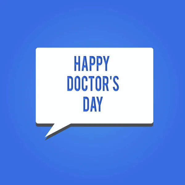 Parola di scrittura testo Happy Doctor s è il giorno. Business concept per vacanze che onora i medici per il lavoro che svolgono — Foto Stock