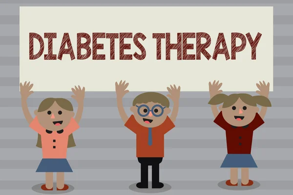 Word tekst intoetsen Diabetes therapie. Business concept voor verzameling de patiënt s is bloedglucose niveau om zo dicht mogelijk bij normale — Stockfoto