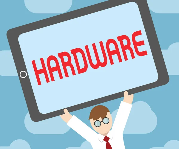Tekst teken weergegeven: Hardware. Conceptuele foto machines en andere elektronische computersysteem fysieke onderdelen — Stockfoto
