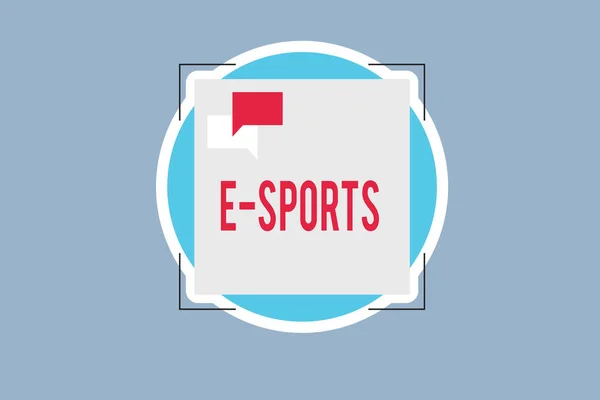Testo calligrafico E Sport. Concetto che significa videogioco multiplayer giocato in modo competitivo per gli spettatori — Foto Stock