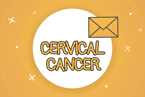 Handwriting text Cervical Cancer. Concept meaning occurs when the cells of the cervix grow abnormally