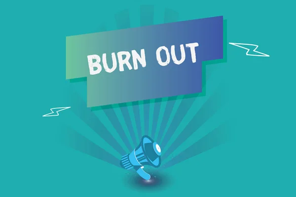 Schreibnotiz, die Burn-out zeigt. Business-Foto zeigt Gefühl der körperlichen und emotionalen Erschöpfung chronische Müdigkeit — Stockfoto