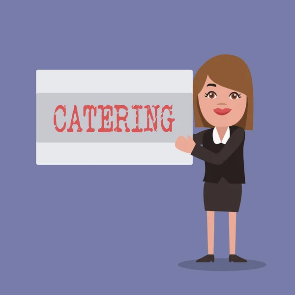 Writing Note Showing Catering Business Photo Showcasing Provide Showing Food — Stock Photo, Image