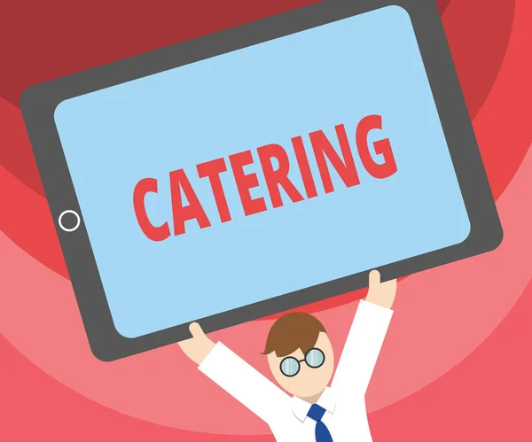 Handwriting text writing Catering. Concept meaning provide showing with food drink at social event or other gathering — Stock Photo, Image