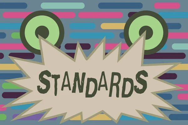 Text sign showing Standards. Conceptual photo Level of quality Guideline Measure Example Model to follow — Stock Photo, Image