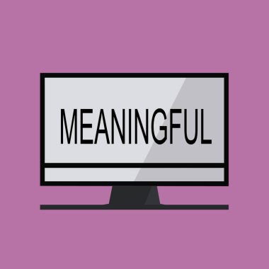 Anlamlı gösterilen metin işareti. Kavramsal fotoğraf önemli ilgili önemli maksatlı anlamı olan