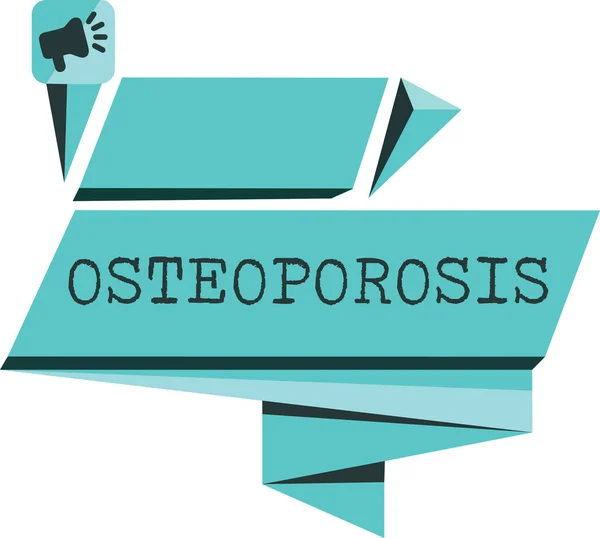 Texto de escritura de palabras Osteoporosis. Concepto de negocio para la condición médica en la que los huesos se vuelven frágiles y frágiles — Foto de Stock