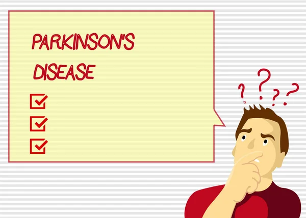 Tekst pisma s Parkinsona jest chorobą. Znaczenie pojęcia układ nerwowy, układ krzepnięcia, który wpływa na ruch — Zdjęcie stockowe
