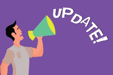 Güncelleştirme gösterilen metin işareti. Kavramsal güncel olun, bir şey daha modern fotoğraf veya daha yeni sürümü güncelleme