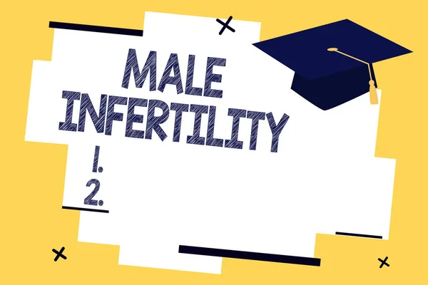 Znak tekstowy Wyświetlono niepłodności męskiej. Koncepcyjne zdjęcie niezdolność mężczyzny do powodować ciąży w żyzne — Zdjęcie stockowe
