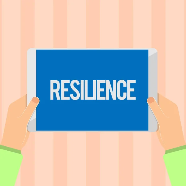 Signo de texto que muestra resiliencia. Foto conceptual Capacidad para recuperarse rápidamente de las dificultades Persistencia — Foto de Stock