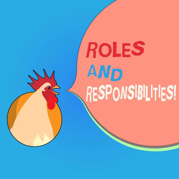 Roller ve sorumluluklar gösterilen Not yazma. Belirli görev yükümlülüklerini gerçekleştirmek için beklenen vitrine iş fotoğraf — Stok fotoğraf