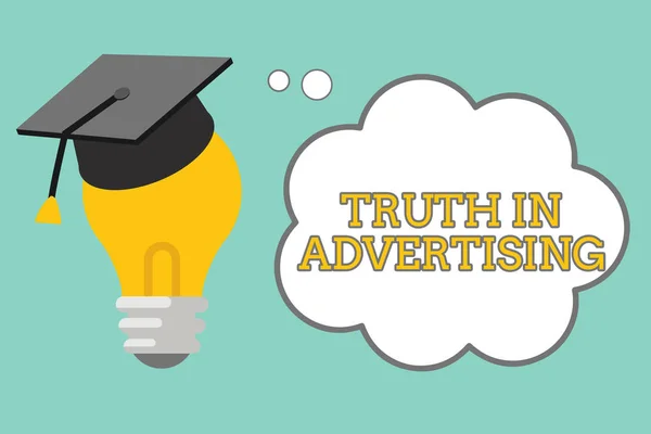 Word writing text truth in der Werbung. Geschäftskonzept für die Praxis ehrliche Werbung Propaganda — Stockfoto