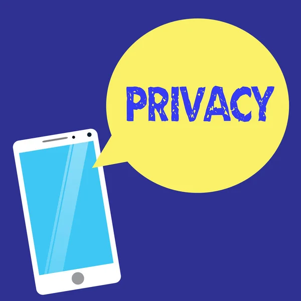 Segno di testo che mostra la privacy. Foto concettuale Diritto di mantenere segrete le questioni e le informazioni dimostrative — Foto Stock