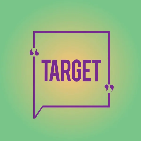 Word Writing Text Target. Geschäftskonzept für Person Objekt oder Ort als Ziel des Angriffs Lebensziel ausgewählt — Stockfoto