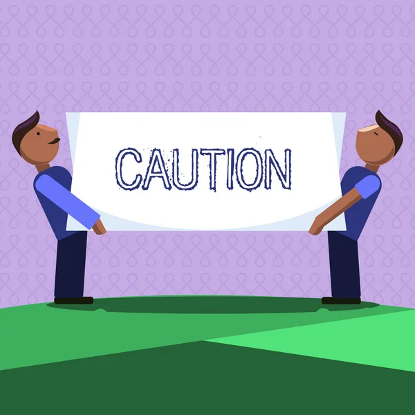 Word metin yazma dikkat. İş kavramı tehlike veya hata uyarı işareti önleme önlemek için alınan bakım için — Stok fotoğraf