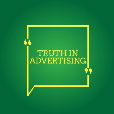 Gerçek reklam gösterilen metin işareti. Kavramsal fotoğraf uygulama dürüst reklam tanıtım Propaganda