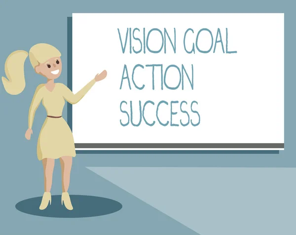 Escribir una nota que muestre el éxito de Visión Goal Action. Foto de negocios mostrando Proceso de Planificación Estratégica Actúa tus sueños — Foto de Stock