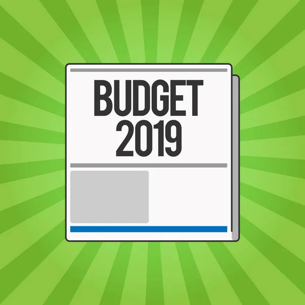 Redacción de texto a mano Presupuesto 2019. Concepto significado Año nuevo estimación de ingresos y gastos Plan financiero — Foto de Stock