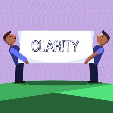 Word writing text Clarity. Business concept for Being coherent intelligible Understandable Clear ideas Precision clipart