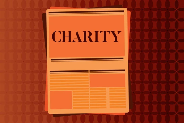 Escribir texto a mano Caridad. Concepto significado Organización proporcionar ayuda Recaudar dinero para el apoyo que muestra en la necesidad — Foto de Stock