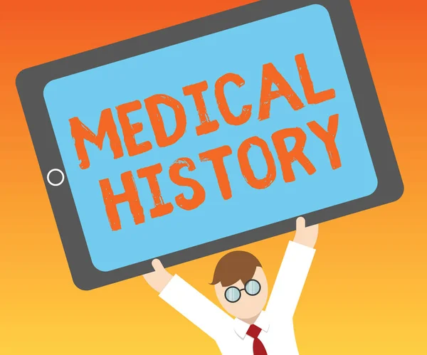Scrie un bilet care arată istoria medicală. Fotografie de afaceri care prezintă trecutul unei demonstrații în ceea ce privește sănătatea — Fotografie, imagine de stoc
