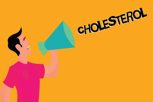 Signo de texto que muestra colesterol. Foto conceptual Alcohol esteroide presente en las células animales y los fluidos corporales —  Fotos de Stock