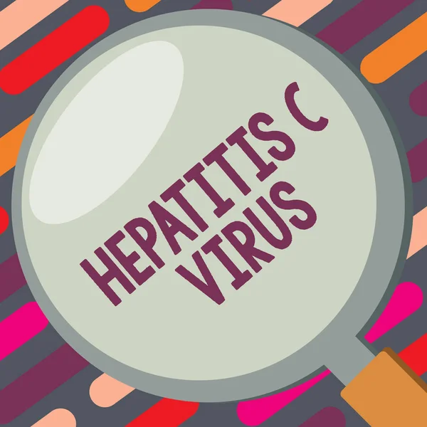Textzeichen mit Hepatitis-C-Virus. Foto-Infektionserreger, der virale Hepatitis verursacht — Stockfoto